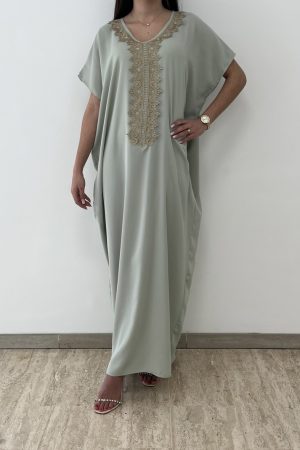 Abaya Janna vert d'eau