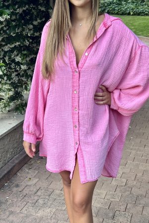 Robe chemise Léanne (ROSE)