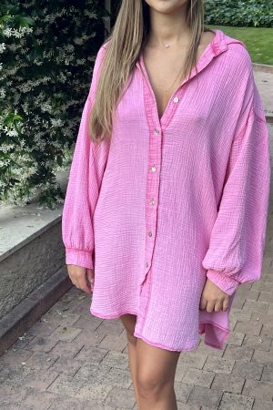 Robe chemise Léanne (ROSE)